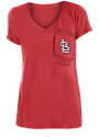 St Louis Cardinals Womens Pigment Dye T-Shirt - Red