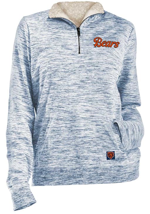 Chicago Bears New Era Womens NAVY Space Dye Long Sleeve Qtr Zip