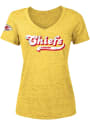 Kansas City Chiefs Womens Groovy Script T-Shirt - Yellow