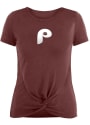 Philadelphia Phillies Womens Front Twist T-Shirt - Maroon