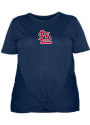 St Louis Cardinals Womens Front Twist T-Shirt - Navy Blue