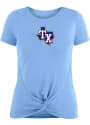 Texas Rangers Womens Front Twist T-Shirt - Light Blue