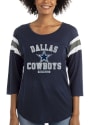 Dallas Cowboys Womens New Era Athletic T-Shirt - Navy Blue