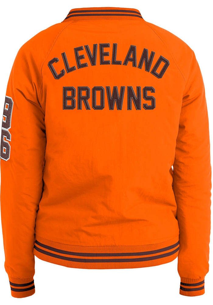 Cleveland Browns New Era Womens ORANGE Snap Heavy Weight Jacket