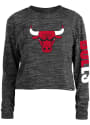 Chicago Bulls Womens Space Dye T-Shirt - Black