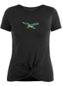 Philadelphia Eagles Womens Front Twist T-Shirt - Black