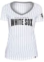 Chicago White Sox Womens Pinstripe T-Shirt - White