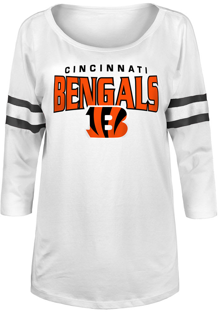 New Era Cincinnati Bengals Womens White Jersey Long Sleeve LS Tee