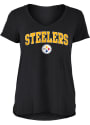 Pittsburgh Steelers Womens Rayon T-Shirt - Black