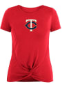 Minnesota Twins Womens Front Twist T-Shirt - Red