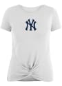 New York Yankees Womens Front Twist T-Shirt - White