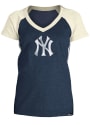 New York Yankees Womens Color Block T-Shirt - Navy Blue
