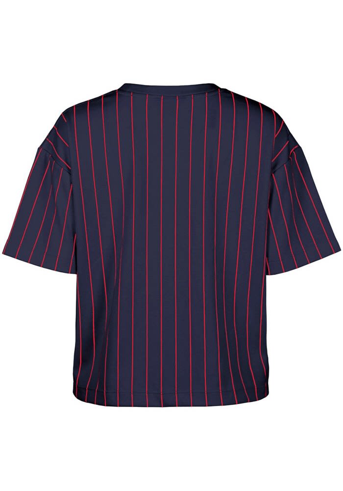 New Era Cleveland Guardians Womens Crop T-Shirt - NAVY
