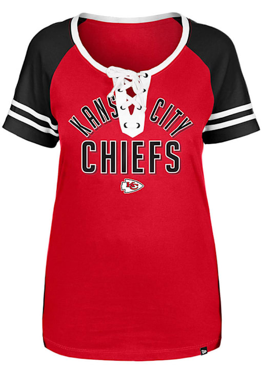 New Era Kansas City Chiefs Womens Red Lace Up T-Shirt 88886554