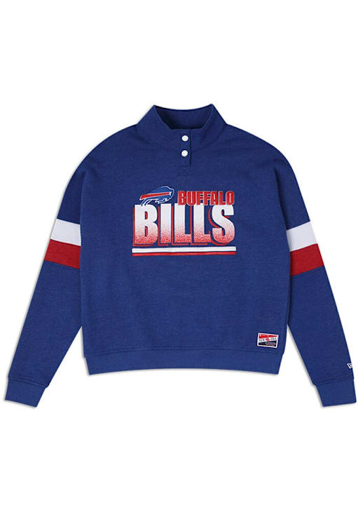 Buffalo Bills New Era Womens BLUE Mock Long Sleeve Qtr Zip 88886654