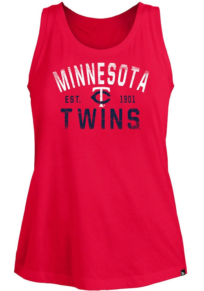 Minnesota Twins New Era Womens Red Brushed Tank Top - 88886742