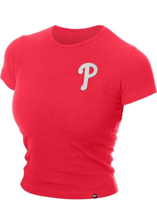 New Era Philadelphia Phillies Womens Red Babydoll Short Sleeve T-Shirt