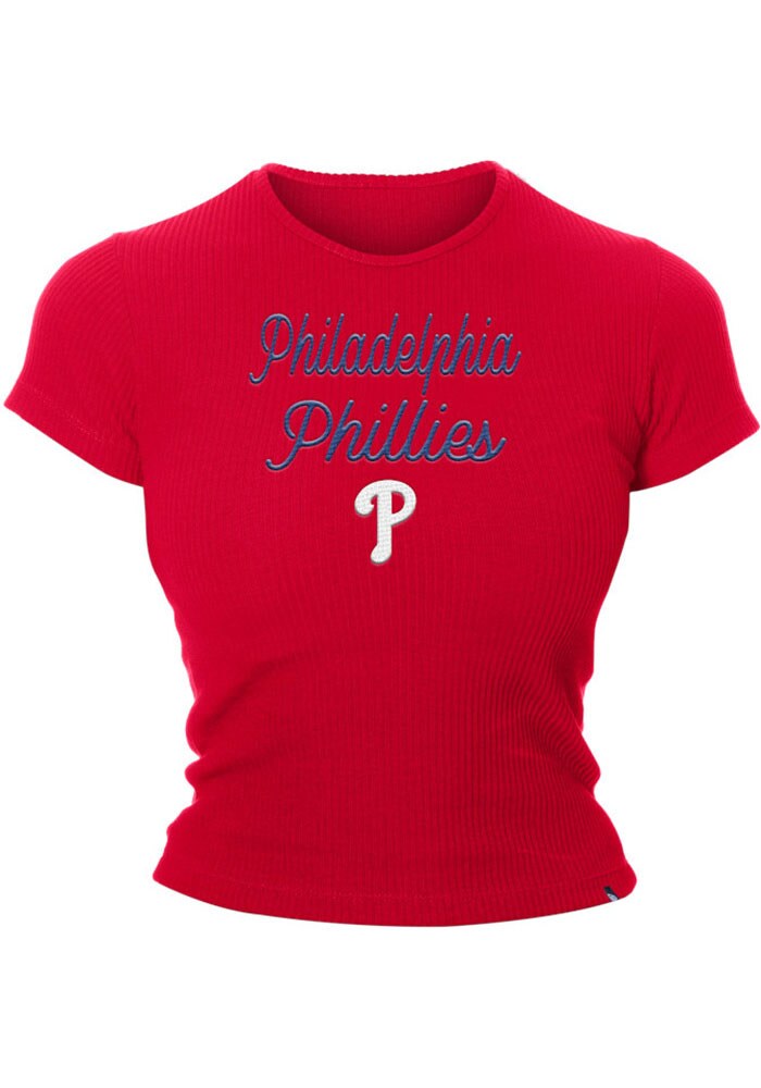 New Era Philadelphia Phillies Womens Red Babydoll Short Sleeve T-Shirt