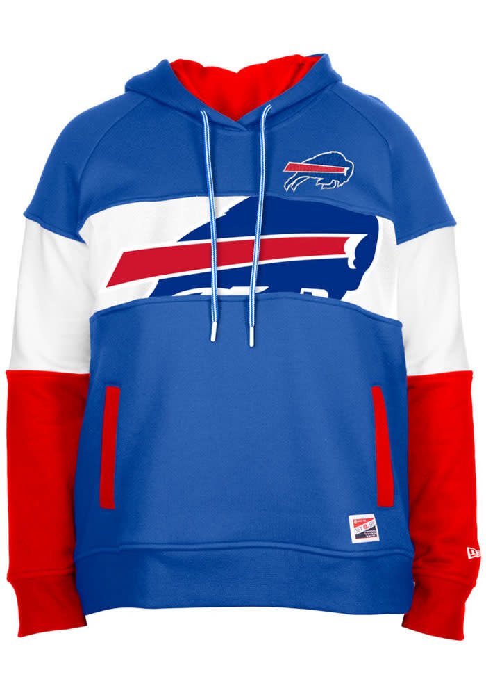 New Era Buffalo Bills Womens Blue Throwback Hooded Sweatshirt