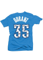 Kevin Durant Majestic Threads Oklahoma City Thunder Womens Blue Repeating Logo Player Tee