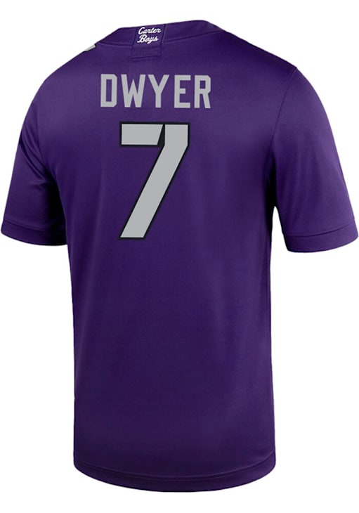 Jordan Dwyer Mens PURPLE TCU Horned Frogs NIL Game Football Jersey