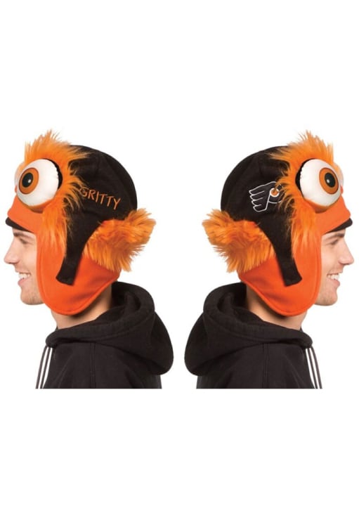 Gritty   Philadelphia Flyers Orange Mascot Trapper Mens Knit Hat
