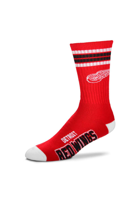 Detroit Red Wings Duece Four Stripe Mens Crew Socks