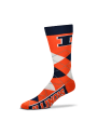 Illinois Fighting Illini Calf Logo Argyle Socks - Orange