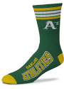 Oakland Athletics Youth 4 Stripe Duece Crew Socks - Green