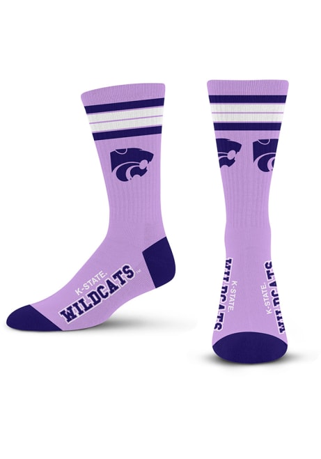 4 Stripe Duece K-State Wildcats Mens Crew Socks - Purple