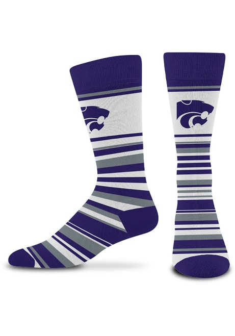 Mas Stripe K-State Wildcats Mens Dress Socks - Purple