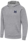 Main image for Mens Michigan Wolverines Grey Antigua Letterwinners M Club Victory Hooded Sweatshirt