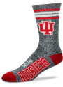 Indiana Hoosiers Marbled 4 Stripe Deuce Crew Socks - Grey