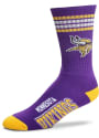 Minnesota Vikings 4 Stripe Deuce Crew Socks - Purple