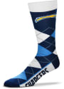 Los Angeles Chargers Team Logo Argyle Socks - Navy Blue