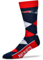 New England Patriots Team Logo Argyle Socks - Navy Blue
