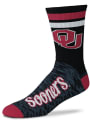 Oklahoma Sooners Black Script Crew Socks - Red