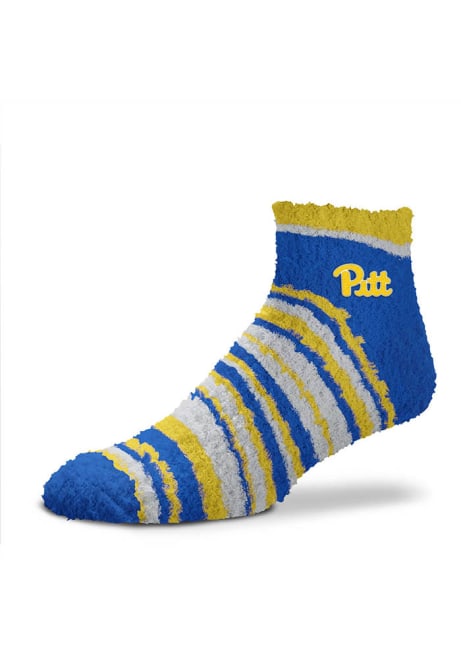 Muchas Rayas Fuzzy Pitt Panthers Womens Quarter Socks - Blue