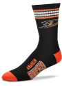 Anaheim Ducks 4 Stripe Deuce Crew Socks - Black