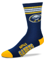 Buffalo Sabres 4 Stripe Deuce Crew Socks - Navy Blue