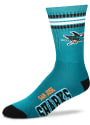 San Jose Sharks 4 Stripe Deuce Crew Socks - Teal