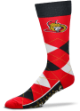 Ottawa Senators Team Logo Argyle Socks - Red