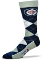 Winnipeg Jets Team Logo Argyle Socks - Navy Blue