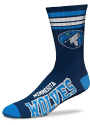Minnesota Timberwolves 4 Stripe Duece Crew Socks - Navy Blue