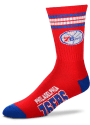 Philadelphia 76ers 4 Stripe Duece Crew Socks - Red