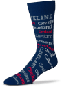 Cleveland Typography Dress Socks - Navy Blue