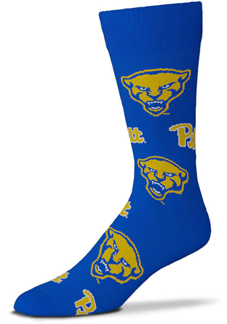 All Over Pitt Panthers Mens Dress Socks - Blue