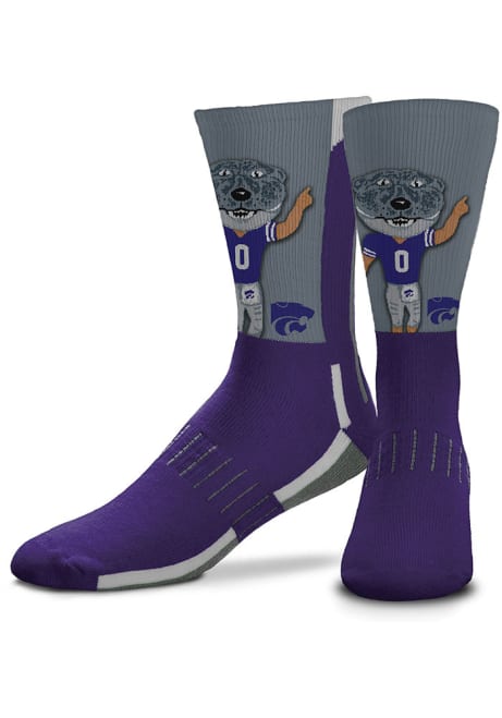 Mascot Snoop K-State Wildcats Mens Crew Socks - Purple