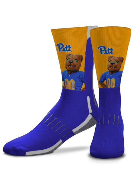 Mascot Snoop Pitt Panthers Mens Crew Socks - Blue
