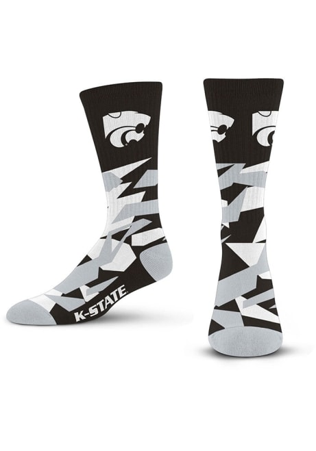 Shattered Camo K-State Wildcats Mens Crew Socks - Purple